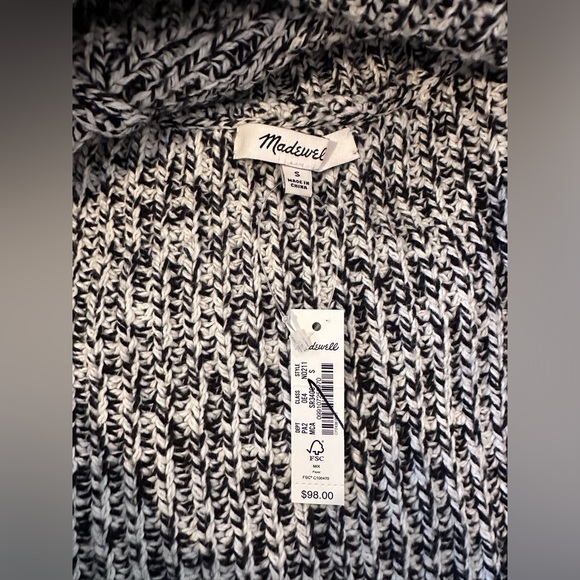 Madewell Marled Wide Rib Mockneck Sweater - Cookies & Cream NWT - Picture 7 of 7